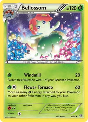 Bellossom 004/95, Cosmos Holofoil, card art reference