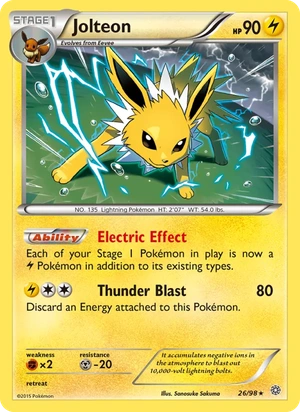 Jolteon 026/95, Cosmos Holofoil, card art reference