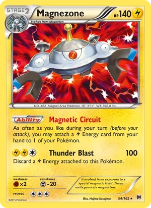 Magnezone 054/162, Non Holo, card art reference