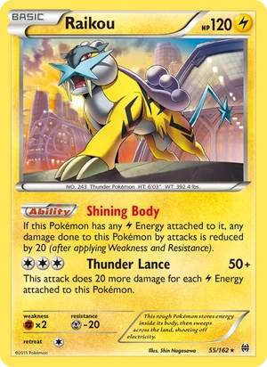 Raikou 055/162, Cosmos Holofoil, card art reference