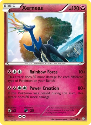 Xerneas 107/162, Non Holo, card art reference