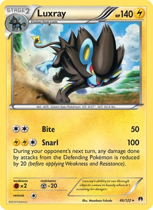 Luxray 046/122, Cracked Ice Holofoil, card art reference
