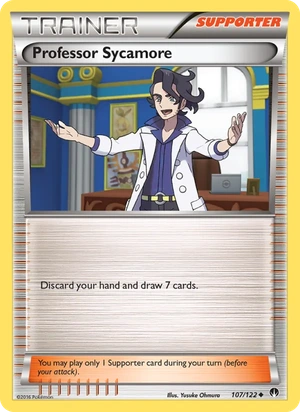 Professor Sycamore 107a/122, Holo Yellow A Alternate art, card art reference