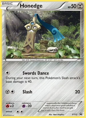 Honedge #XY12, XY Black Star Holo, TCGdex reference