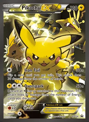 Pikachu EX #XY124, XY Black Star Holo, TCGdex reference
