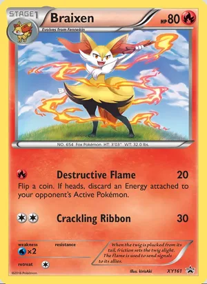 Braixen #XY161, XY Black Star Holo, TCGdex reference