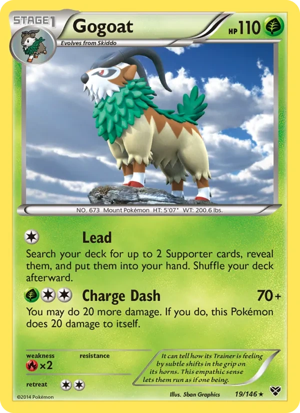 Gogoat 019/146, XY English Cosmos Holofoil, card art reference