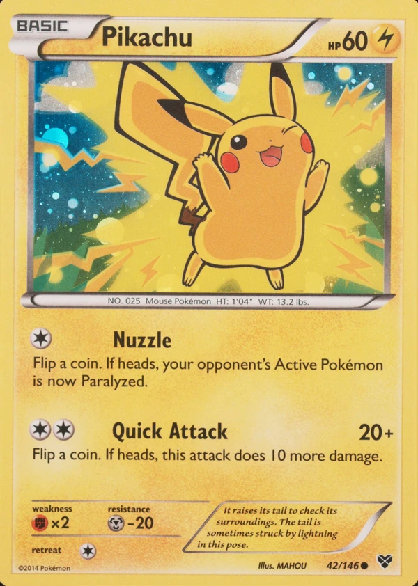 Pikachu 042/146, XY English Cosmos Holofoil, image provided by the catalog owner