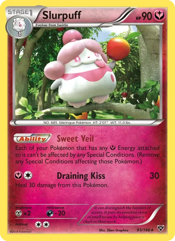 Slurpuff 095/146, XY English Non Holo, card art reference