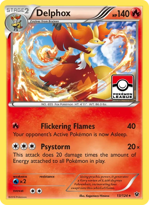 Delphox 013/124, Fates Collide English Non Holo, card art reference