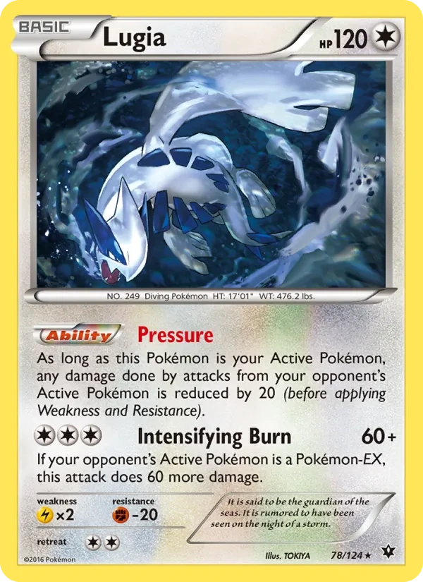 Lugia 078/124, Fates Collide English Cracked Ice Holofoil, card art reference