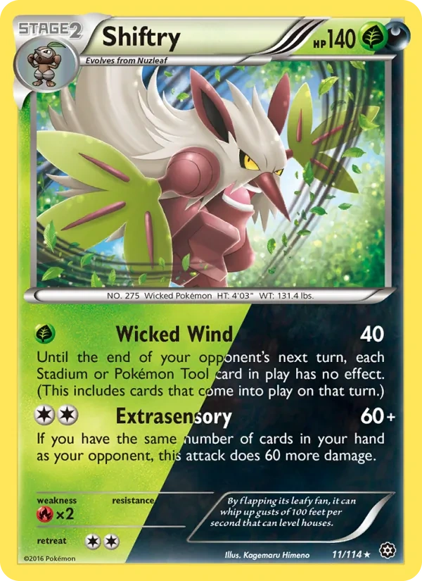 Shiftry 011/114, Steam Siege English Cosmos Holofoil, card art reference