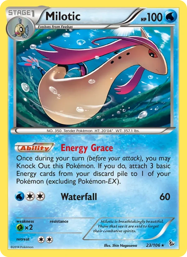 Milotic 023/106, Flashfire English Non Holo, card art reference