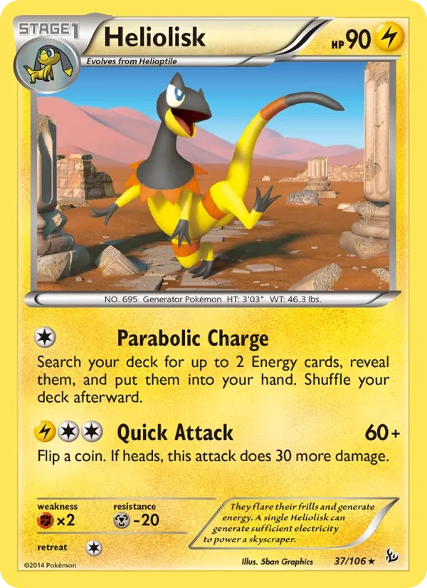 Heliolisk 037/106, Flashfire English Cracked Ice Holofoil, card art reference