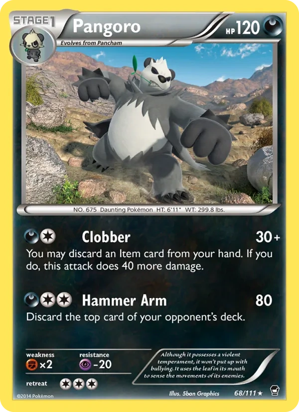 Pangoro 068/111, Furious Fists English Cracked Ice Holofoil, card art reference