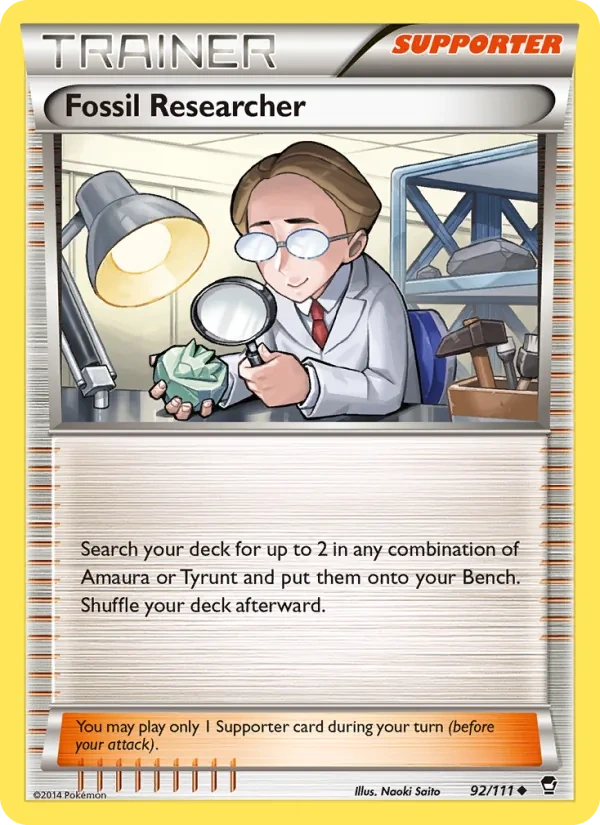 Fossil Researcher 092/111, Furious Fists English Cosmos Holofoil, card art reference