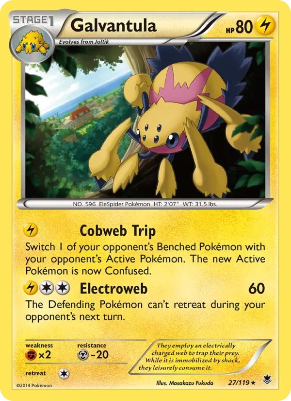 Galvantula 027/119, Phantom Forces English Cracked Ice Holofoil, card art reference