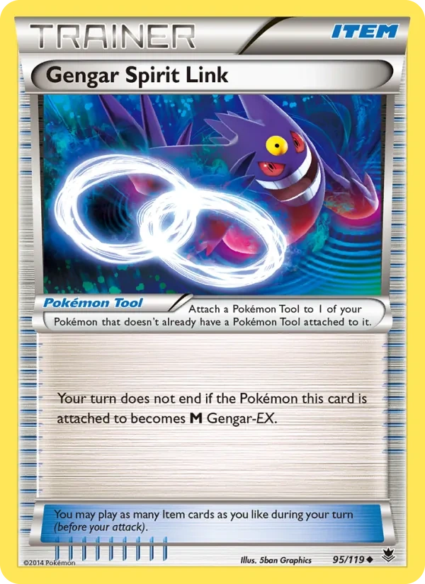 Gengar Spirit Link 095/119, Phantom Forces English Sheen Holofoil, card art reference