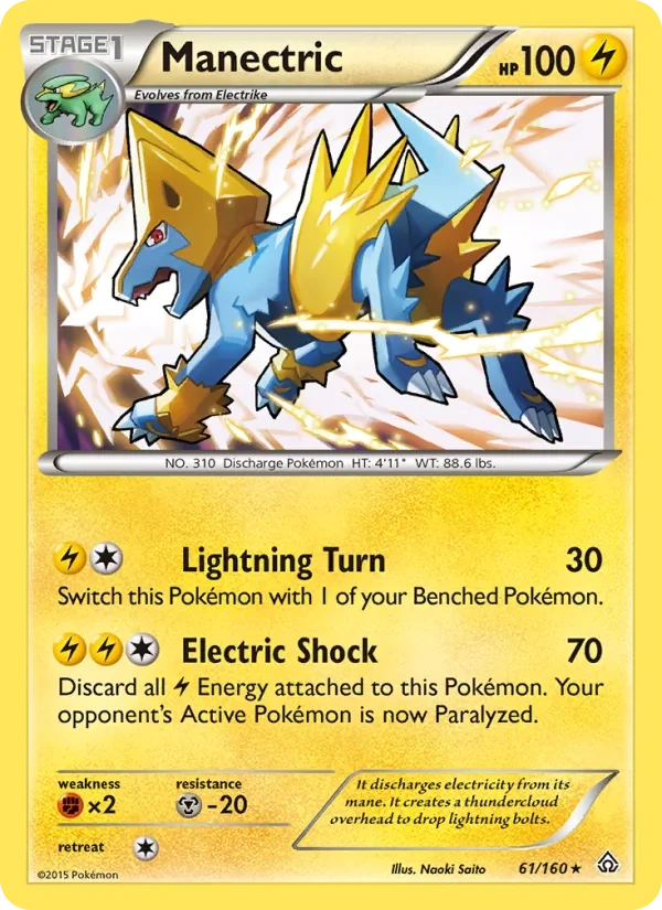 Manectric 061/160, Primal Clash English Non Holo, card art reference