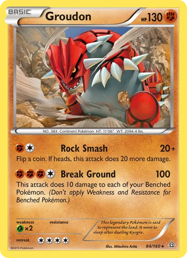 Groudon 084/160, Primal Clash English Cracked Ice Holofoil, card art reference