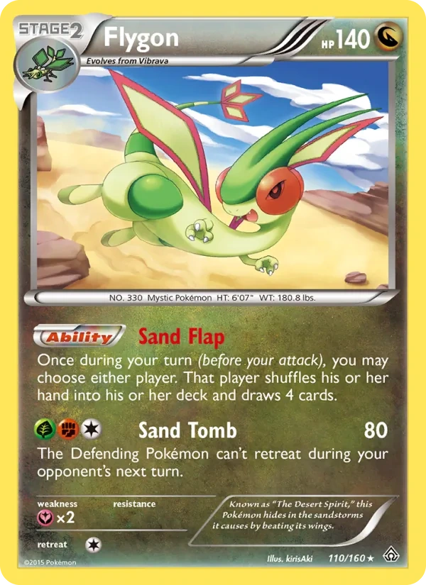 Flygon 110/160, Primal Clash English Cosmos Holofoil, card art reference
