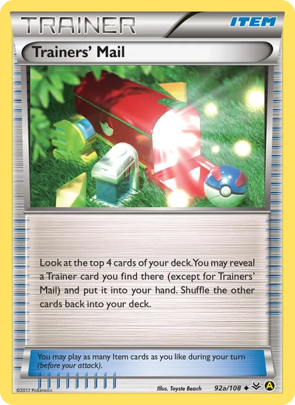 Trainers' Mail 092a/108, Roaring Skies English Sheen Holo Yellow A Alternate art, card art reference
