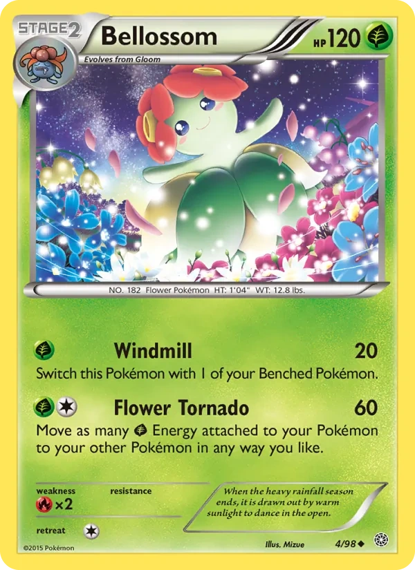 Bellossom 004/95, Ancient Origins English Cosmos Holofoil, card art reference