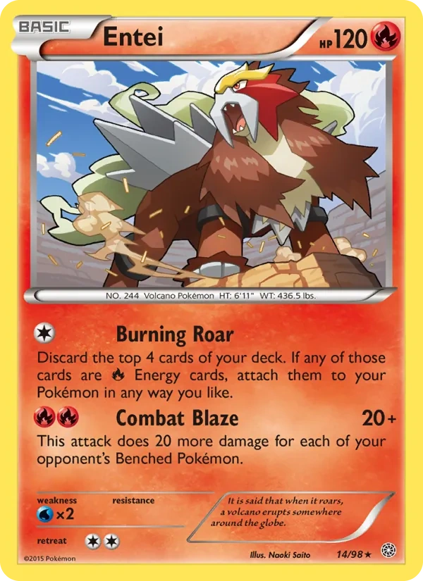 Entei 014/95, Ancient Origins English Cosmos Holofoil, card art reference