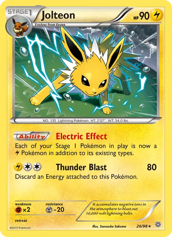 Jolteon 026/95, Ancient Origins English Cosmos Holofoil, card art reference