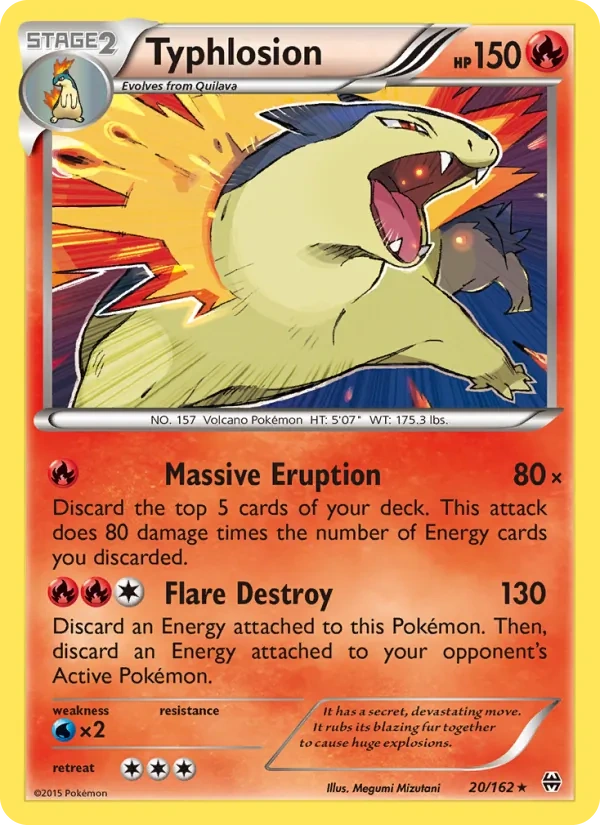 Typhlosion 020/162, BREAKthrough English Cosmos Holofoil, card art reference