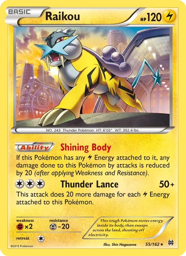 Raikou 055/162, BREAKthrough English Cosmos Holofoil, card art reference