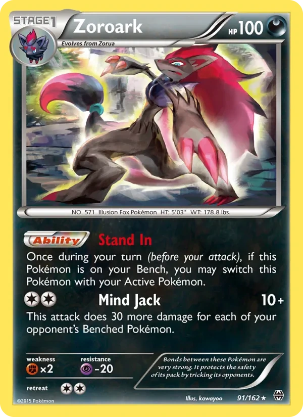 Zoroark 091/162, BREAKthrough English Cosmos Holofoil, card art reference
