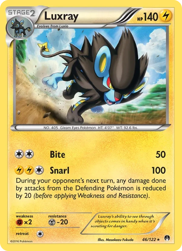 Luxray 046/122, BREAKpoint English Cracked Ice Holofoil, card art reference